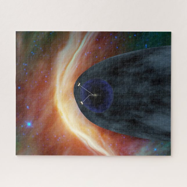 Two Voyager Spacecraft Exploring Turbulent Space. Jigsaw Puzzle (Horizontal)