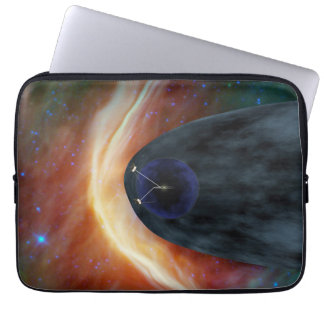 Two Voyager Spacecraft Exploring Turbulent Space. Laptop Sleeve
