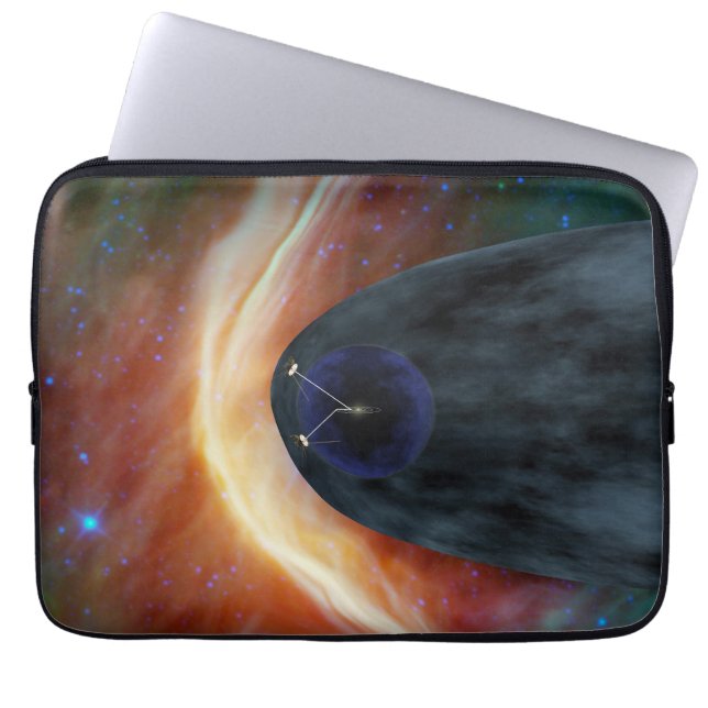 Two Voyager Spacecraft Exploring Turbulent Space. Laptop Sleeve (Front)