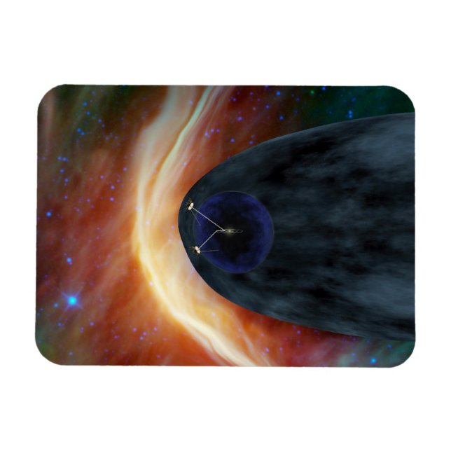 Two Voyager Spacecraft Exploring Turbulent Space. Magnet (Horizontal)