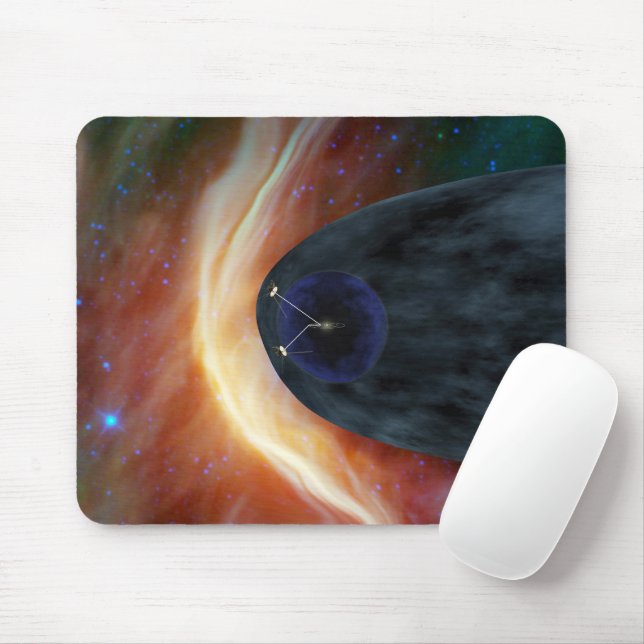 Two Voyager Spacecraft Exploring Turbulent Space. Mouse Pad (With Mouse)