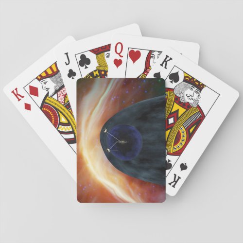 Two Voyager Spacecraft Exploring Turbulent Space Playing Cards