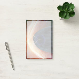 Two Voyager Spacecraft Exploring Turbulent Space. Post-it Notes