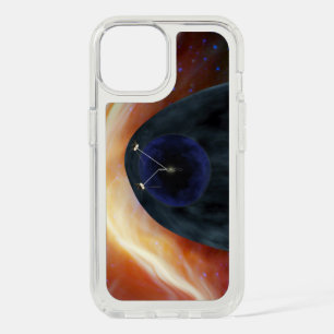 Two Voyager Spacecraft Exploring Turbulent Space. iPhone 15 Case