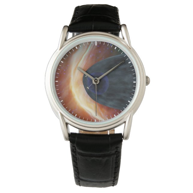 Two Voyager Spacecraft Exploring Turbulent Space. Watch (Front)