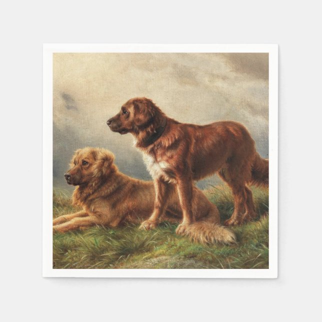 Two Watchful Dogs Napkins (Front)