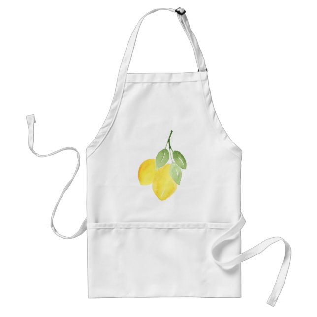 Two Watercolor Lemons   Adult Apron (Front)
