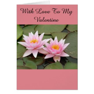 Two Waterlilies Valentine card