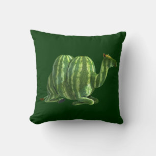 Two Watermelon Camels Throw Pillow