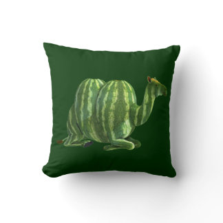 Two Watermelon Camels Throw Pillow