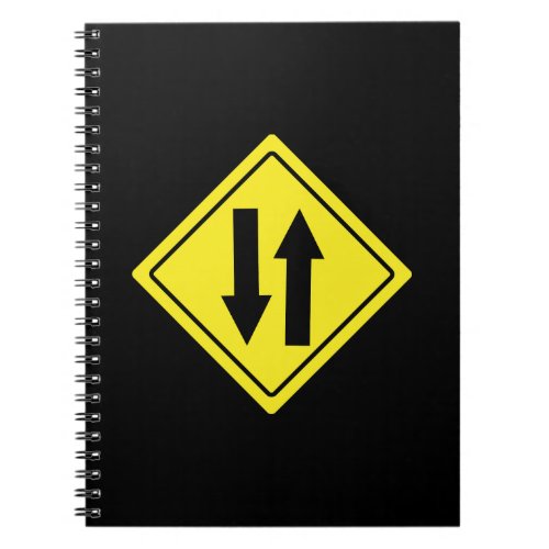 Two Way  Traffic Sign  Spiral Notebook