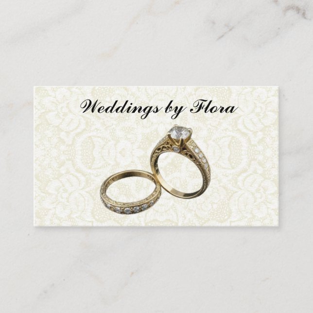 Two Wedding Rings Wedding Planner Business Card (Front)