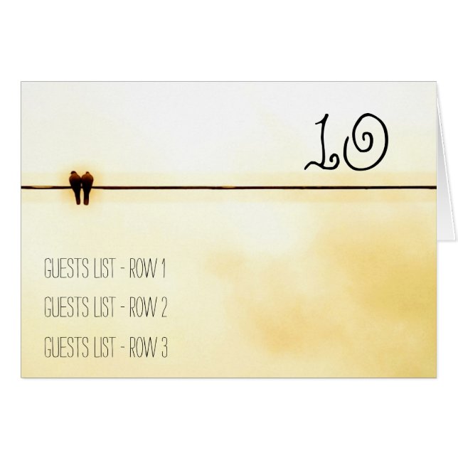 TWO - Wedding Table Placeholder Cards (Front Horizontal)