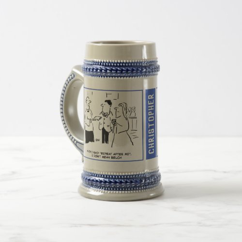 Two Wedding Themed Cartoons Beer Stein