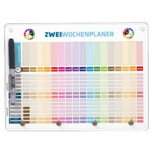 two week calendar dry erase board with keychain holder