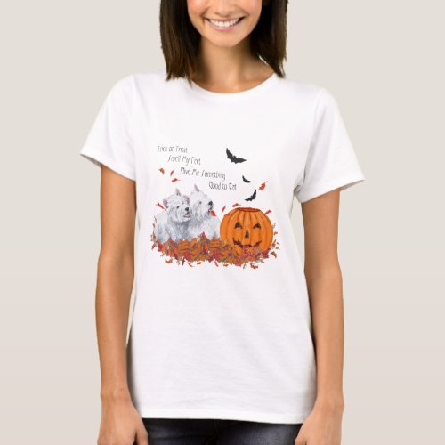 Two Westies at Halloween T_Shirt