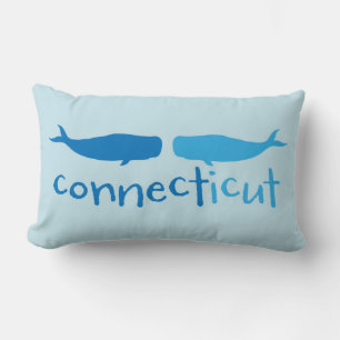Two Whales Connect in Connecticut Throw Pillow