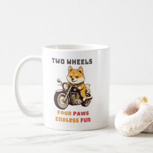 Two Wheels Four Paws Endless Fun Outdoor  Coffee Mug
