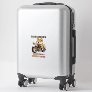 Two Wheels Four Paws Endless Fun Outdoor Sticker