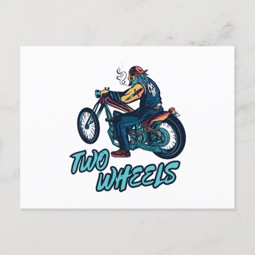 Two Wheels Motorcycle Postcard