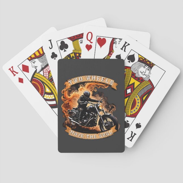 Two Wheels Move The Soul Motorcycle Poker Cards (Back)