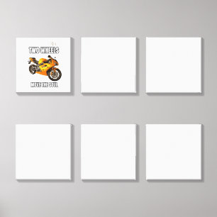 Two Wheels Move the Soul Motorcycle Shirt Biker Canvas Photo Tile