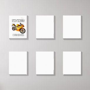 Two Wheels Move the Soul Motorcycle Shirt Biker Canvas Photo Tile
