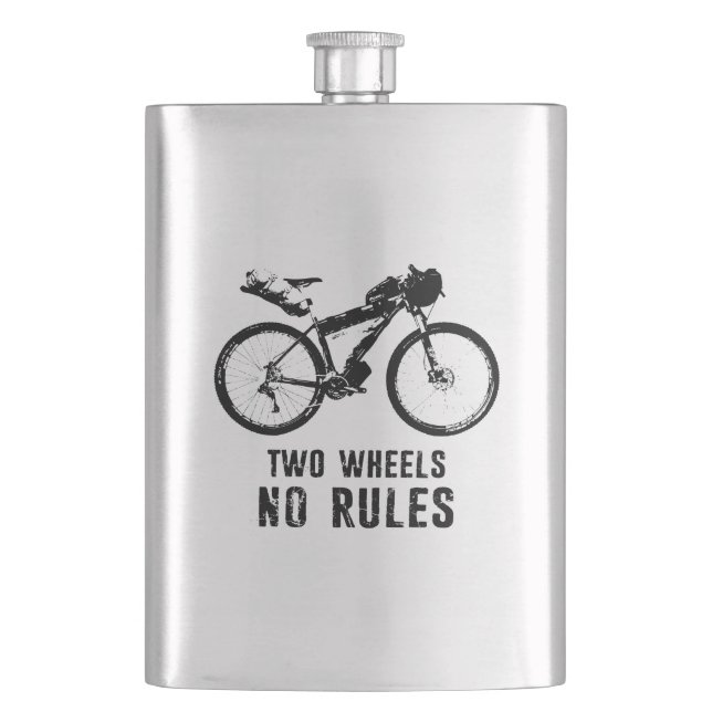 Two Wheels No Rules Bikepacking Flask (Front)