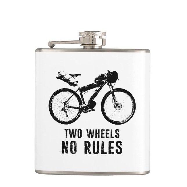 Two Wheels No Rules Bikepacking Flask (Front)