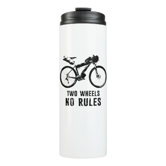 Two Wheels No Rules Bikepacking Thermal Tumbler (Front)