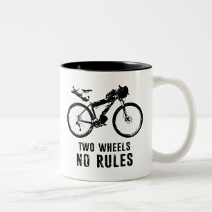 Two Wheels No Rules Bikepacking Two-Tone Coffee Mug