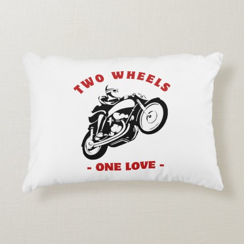 Two wheels one love accent pillow