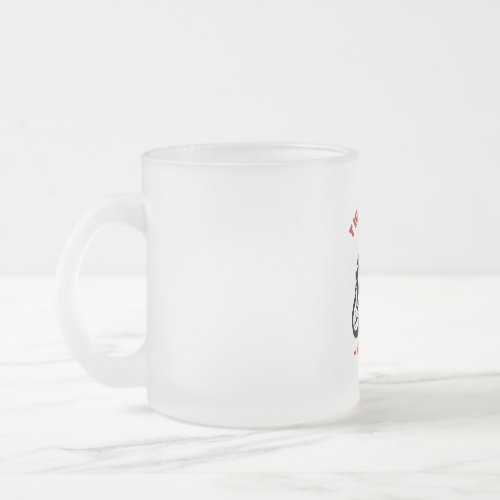 Two wheels one love frosted glass coffee mug