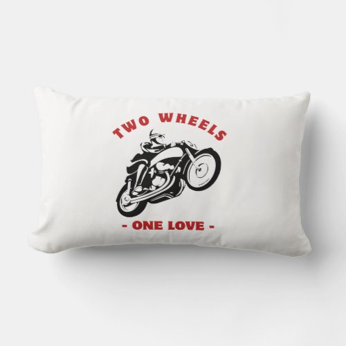 Two wheels one love lumbar pillow