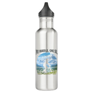 Two wheels, one soul. cycling sport stainless steel water bottle