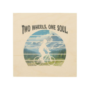 Two wheels, one soul. cycling sport wood wall art