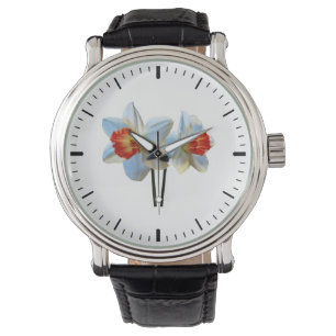 Two White And Orange Daffodils Watch
