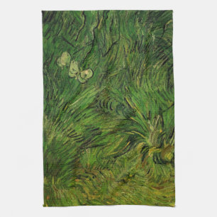 Two White Butterflies by Vincent van Gogh Kitchen Towel