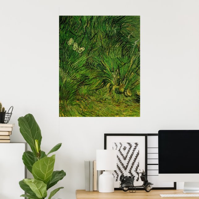 Two White Butterflies by Vincent van Gogh Poster (Home Office)
