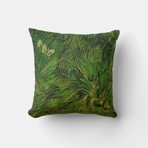 Two White Butterflies by Vincent van Gogh Throw Pillow