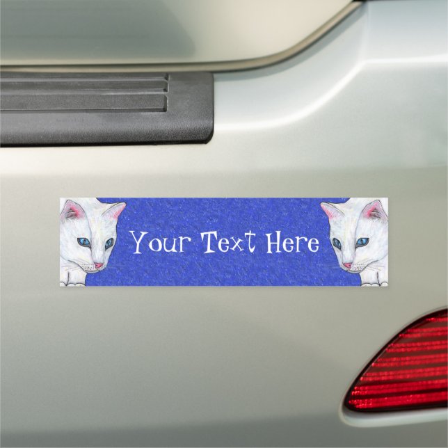 Two White Cats Light Blue Eyes on sparkes Car Magnet (In Situ)