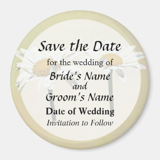 Two White Daisies Waving Save the Date Magnet