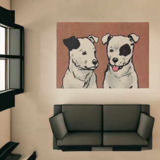 two white dogs pattern rug