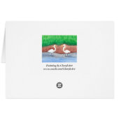 Two white egrets, birds brighten my day cards (Back Horizontal)