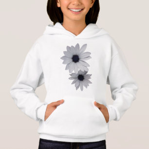 two white flowers hoodie