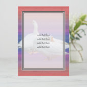 two white geese in fancy background (Standing Front)