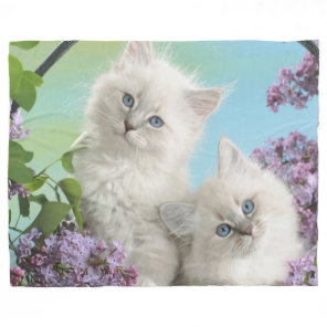 TWO WHITE KITTENS FLEECE BLANKET