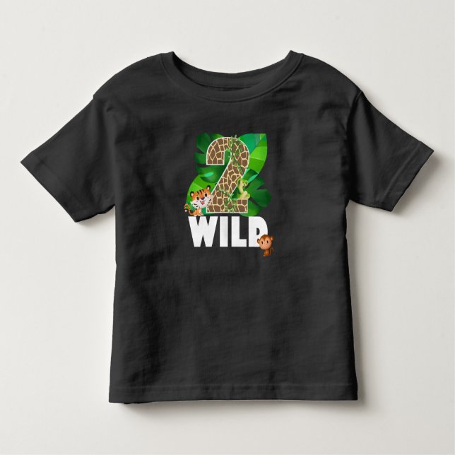 Two Wild 2nd Birthday Gift Toddler T-shirt (Front)