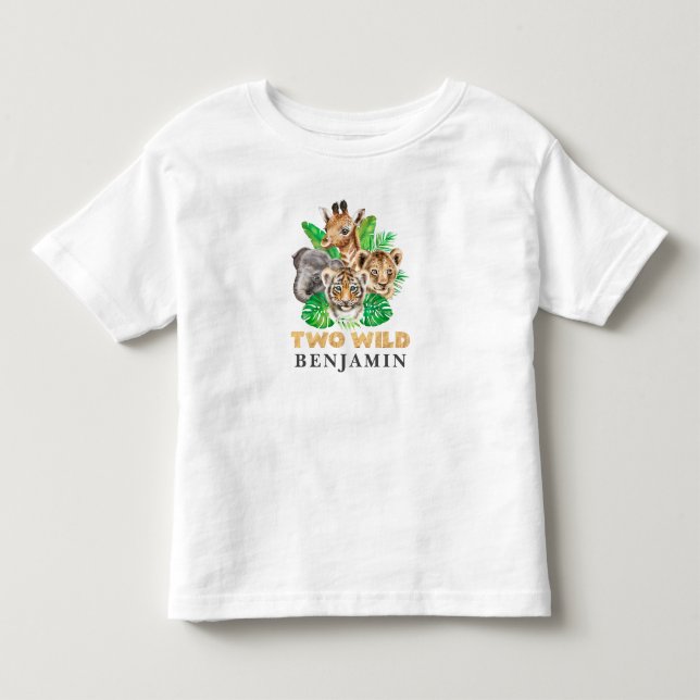 Two Wild 2nd Birthday Jungle Baby T-Shirt (Front)