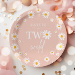 Two Wild 2nd Birthday Party Boho Retro Daisy Paper Plates<br><div class="desc">Two Wild 2nd Birthday Party Boho Retro Daisy Paper Plates</div>